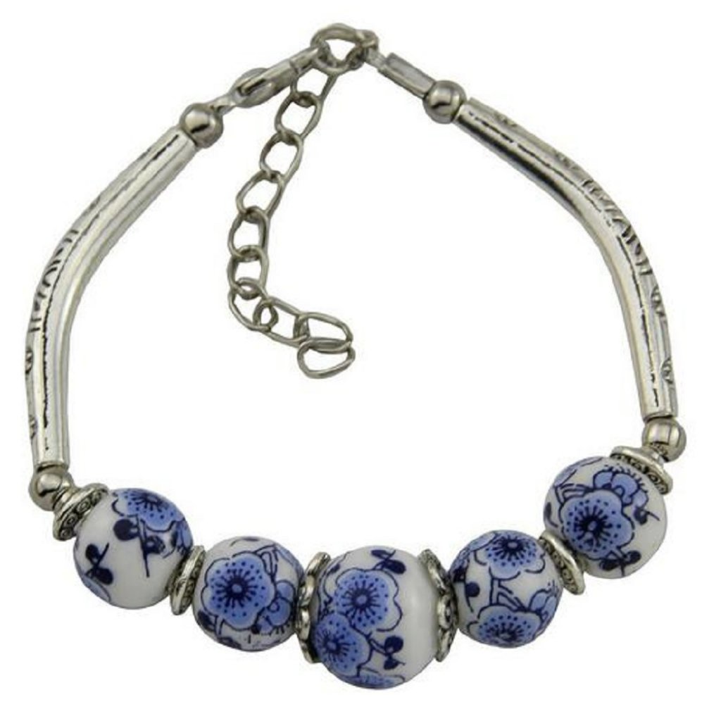Fifth Avenue Blue And White Porcelain Artistic Beeds Bracelet 7$
